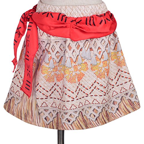 Lito Angels Niñas Princess Moana Vaiana Disfraz Aventuras 2 Piezas Top y Falda Conjunto Halloween Vestido de Fiesta Talla 4-5 años