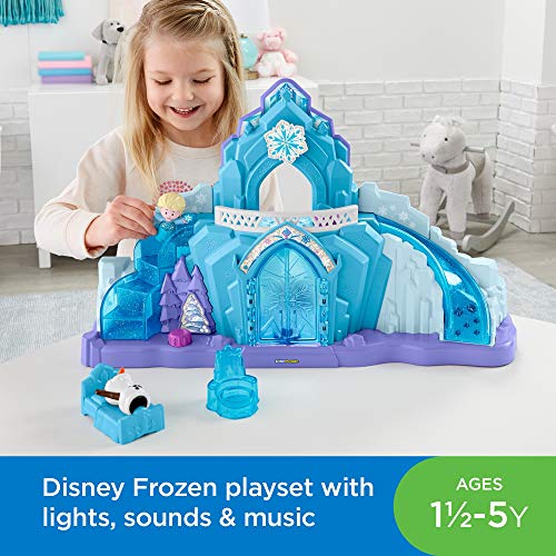 Little People GGV29 Fisher-Price Disney Frozen Elsa's Ice Palace, Juego Musical Iluminado, Multicolor