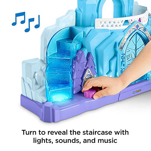 Little People GGV29 Fisher-Price Disney Frozen Elsa's Ice Palace, Juego Musical Iluminado, Multicolor