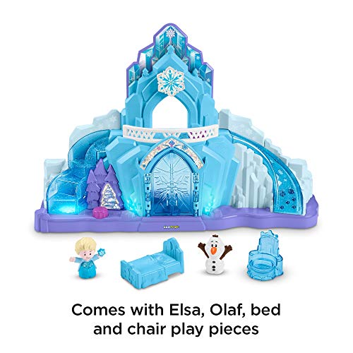 Little People GGV29 Fisher-Price Disney Frozen Elsa's Ice Palace, Juego Musical Iluminado, Multicolor