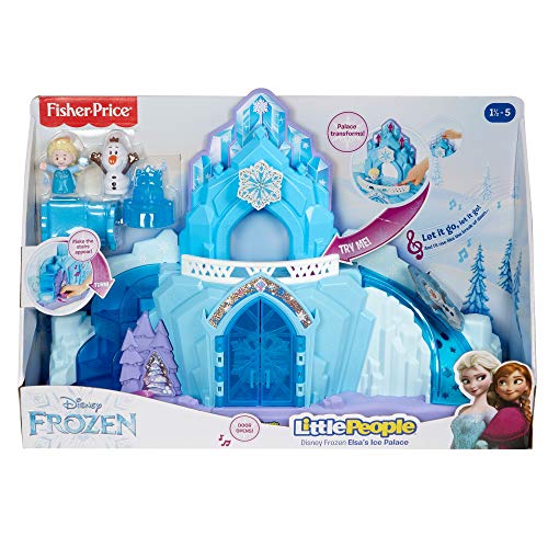 Little People GGV29 Fisher-Price Disney Frozen Elsa's Ice Palace, Juego Musical Iluminado, Multicolor