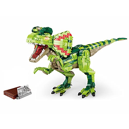 Loads Juego de construcción de dinosaurios, 2075 piezas, dilofosaurio con efectos de sonido, compatible con dinosaurios Lego Dinosaurio