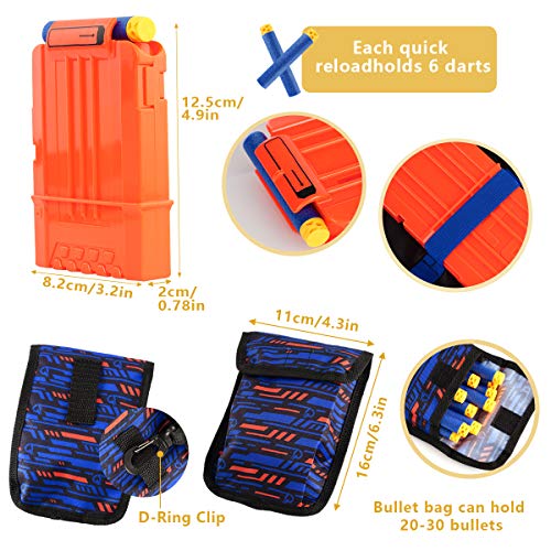 Locisne 2 Kit Chaleco táctico niños Paquetes para Nerf Toy Gun N-Strike Elite Series(con 100 Dardos de Espuma+2 Gafas+2 máscara+2 Clip de Recarga rápida+2 Pulsera+2 dardo Bolsa+2 Funda)