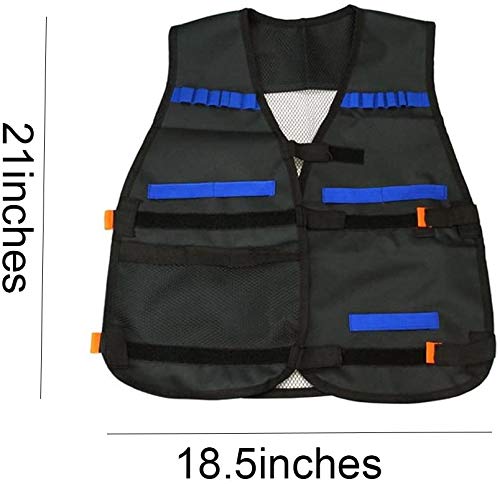 Locisne Chaleco táctico para niños Traje de chaqueta para serie de élite Toy Gun N-Strike(20 piezas de espuma Dardos+Gafas protectoras+Máscara de calavera+2pcs 6-dart Recargar Clip+1pcs 8 dart)