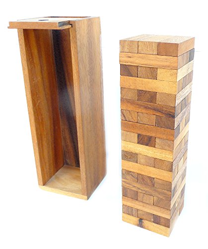 Logica Juegos Art. Condo - Torre con Piezas de Madera Extraíbles - Piezas de Madera de Teca con su Caja de Madera - Juego de Mesa (Medio)