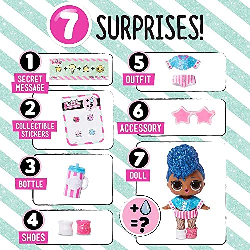 LOL 7 Surprise Glitter Dolls Sparkle Series - Bola de muñeca con purpurina, colección + Fashion Crush Serie 4 + bolígrafo de purpurina