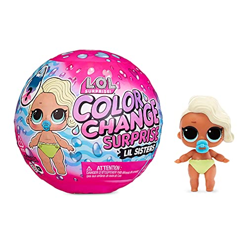 LOL Surprise Color Change Muñecas Lil Sisters con 5 sorpresas, Divertidos Efectos de Cambio de Color en Agua Helada y Zccesorios. Muñecas Coleccionables para Niños a Partir de 3 años