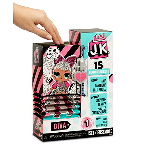 LOL Surprise JK Mini Muñeca de Moda - 15 Sorpresas, Ropa y Accesorios - Para Mayores de 6 Años - Coleccionable - Diva