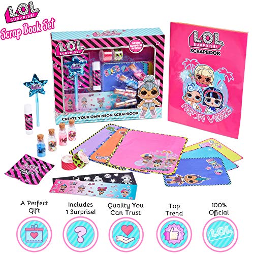 L.O.L. Surprise! Kit de Manualidades Niños Scrapbooking, Incluye Scrapbooking Materiales de Las Muñecas LOL Album Fotos Scrapbook Pegatinas Infantiles, Regalos Originales para Niños