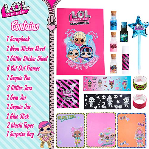 L.O.L. Surprise! Kit de Manualidades Niños Scrapbooking, Incluye Scrapbooking Materiales de Las Muñecas LOL Album Fotos Scrapbook Pegatinas Infantiles, Regalos Originales para Niños