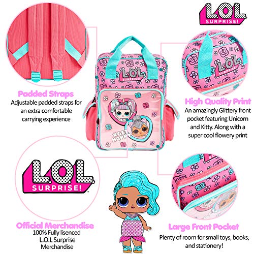 L.O.L. Surprise! Mochila Escolar Niña, Bolsa LOL Surprise Niñas con Muñecas LOL Unicornio y Kitty Queen, Mochilas De Viaje y Deporte, Regalos para Niñas