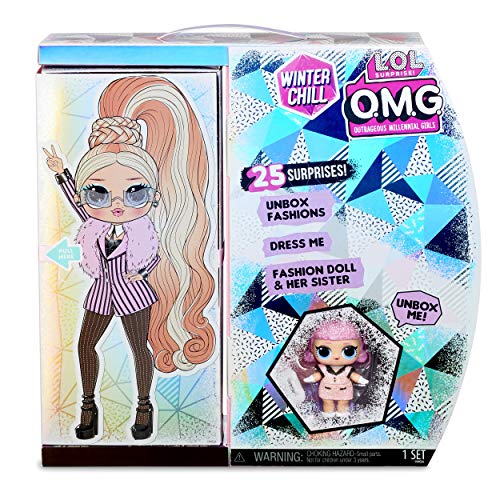 LOL Surprise OMG Winter Chill Muñeca de Moda Big Wig y muñeca Madame Queen con 25 Sorpresas