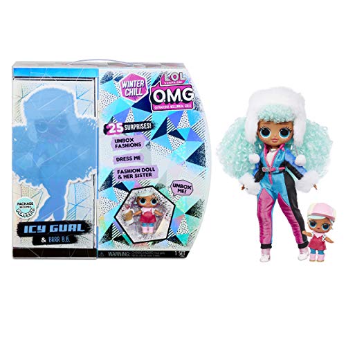 LOL Surprise OMG Winter Chill Muñeca de Moda ICY Gurl y Muñeca Brrr BB con 25 sorpresas