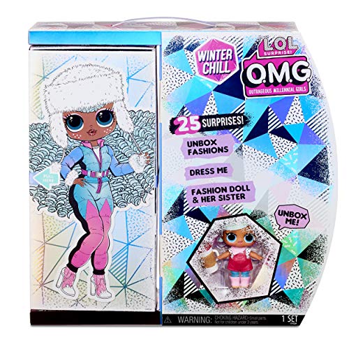 LOL Surprise OMG Winter Chill Muñeca de Moda ICY Gurl y Muñeca Brrr BB con 25 sorpresas