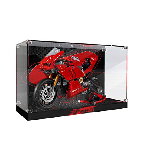 Lommer Vitrina de acrílico para moto Lego Technic Ducati Panigale V4 R, caja expositora para Lego 42107 (el modelo Lego no está incluido en el envío)