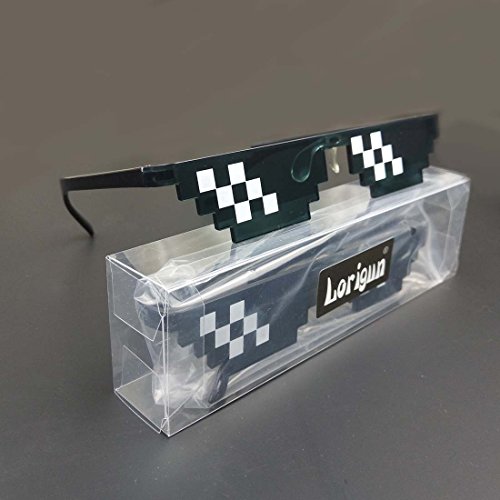 Lorigun Gafas de Sol Thug Life Gafas Pixeladas de Mosaico Gafas de Fiesta Sombras MLG (12 píxeles)