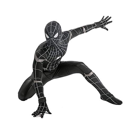 Los niños de Halloween cosplay Amazing Spiderman adulto Negro Tight Body Suit tema del traje del vestido de partido superhéroe Fantasía (Color : Black, Size : Adult M)