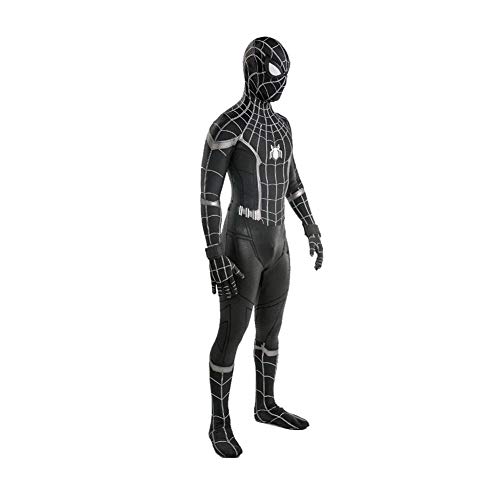 Los niños de Halloween cosplay Amazing Spiderman adulto Negro Tight Body Suit tema del traje del vestido de partido superhéroe Fantasía (Color : Black, Size : Adult M)