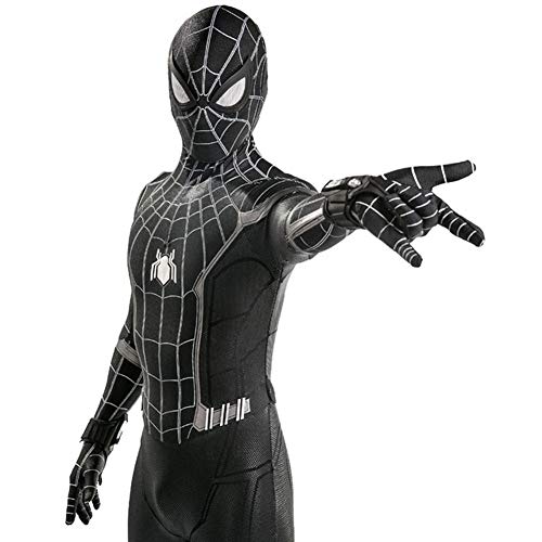 Los niños de Halloween cosplay Amazing Spiderman adulto Negro Tight Body Suit tema del traje del vestido de partido superhéroe Fantasía (Color : Black, Size : Adult XXL)