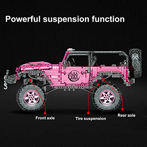 LTGO Modelo todoterreno para Jeep Wrangler Rubicon, CADA C61006, tecnología Offroader de 2343 piezas, modelo 1/8, compatible con Lego Technic