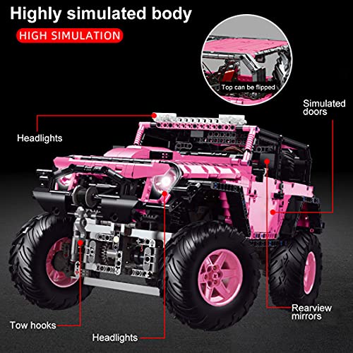 LTGO Modelo todoterreno para Jeep Wrangler Rubicon, CADA C61006, tecnología Offroader de 2343 piezas, modelo 1/8, compatible con Lego Technic