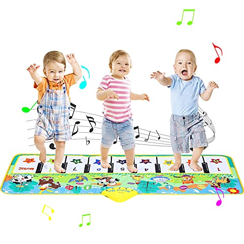 Luchild Alfombra Musical, Alfombra Piano para Niños Alfombrilla de Baile Teclado Estera de Alfombra Touch Juego Musical Portátil Educativo Musical Tapete, Juguete Electrónico Regalos - 130 x 48cm