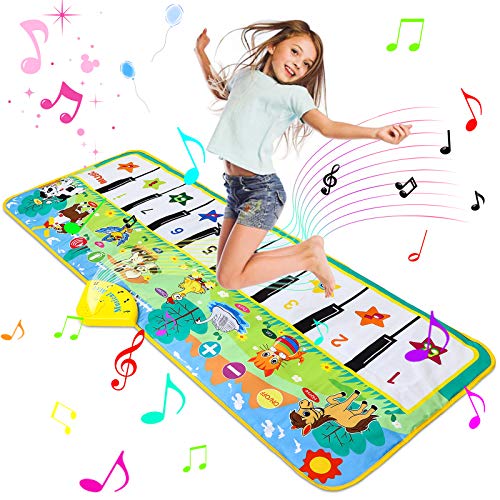 Luchild Alfombra Musical, Alfombra Piano para Niños Alfombrilla de Baile Teclado Estera de Alfombra Touch Juego Musical Portátil Educativo Musical Tapete, Juguete Electrónico Regalos - 130 x 48cm