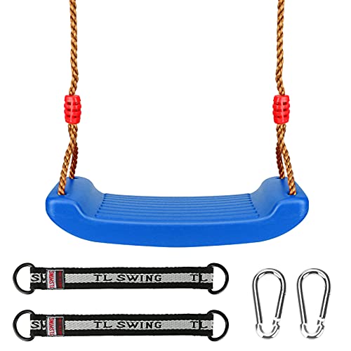 Luckits Juego de columpio para niños, columpios de plástico con cuerda ajustable, resistente, fácil de instalar, asiento oscilante para niños, niñas, interior/al aire libre/patio de recreo/hogar/árbol