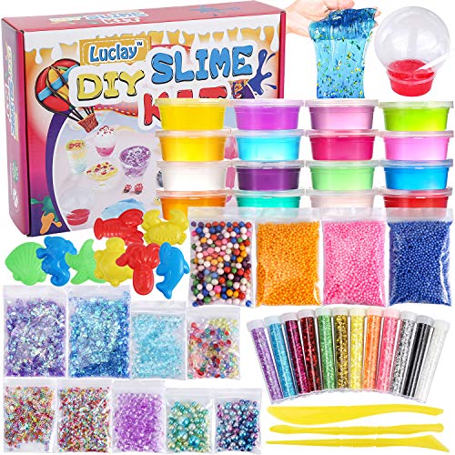 Luclay DIY Slime Kit Set para Manualidades Niños, Kit de Slime para Hacer Juego Slime