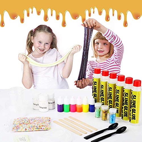 Luclay Fábrica para Hacer Slime DIY Kit con Todas Las Cosas para Niños Todo en Una Caja para Que Los Niños y Niñas Hagan Slime - Suplementos para Slime de Purpurina, Arcilla Blanda, Plastilina