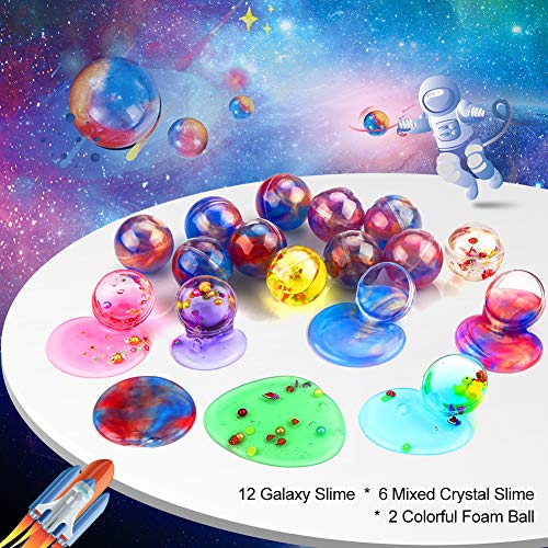 Luclay Galaxy Slime Kit de 18 Paquetes de Gelatina Pegajosa de Masilla Suave Elástica Metálica, para Fiestas de Niños y Adultos