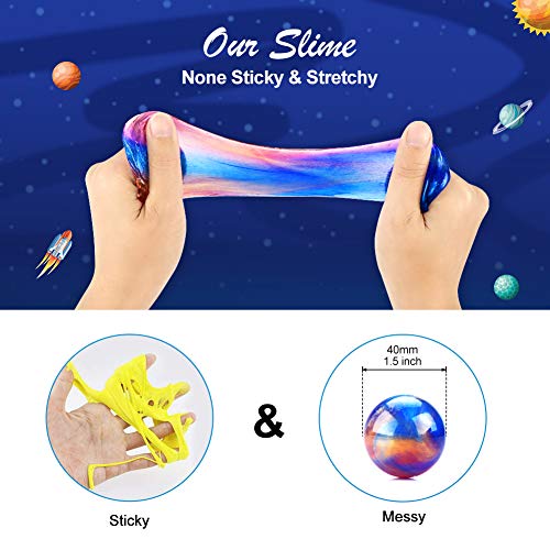 Luclay Galaxy Slime Kit de 18 Paquetes de Gelatina Pegajosa de Masilla Suave Elástica Metálica, para Fiestas de Niños y Adultos