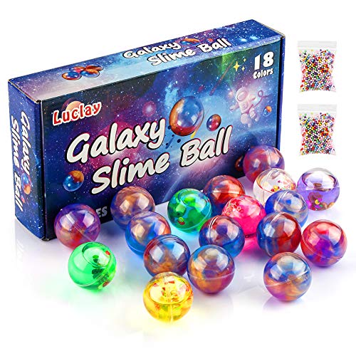 Luclay Galaxy Slime Kit de 18 Paquetes de Gelatina Pegajosa de Masilla Suave Elástica Metálica, para Fiestas de Niños y Adultos