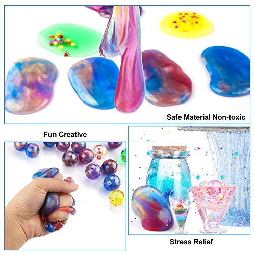 Luclay Galaxy Slime Kit de 18 Paquetes de Gelatina Pegajosa de Masilla Suave Elástica Metálica, para Fiestas de Niños y Adultos