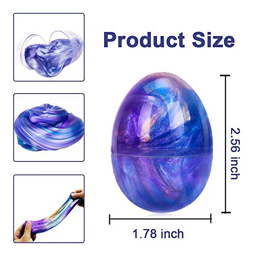 Luclay Galaxy Slime Slime con 3 Contenedores en Forma de Huevos y Remolino de Stress Relief DIY Juguetes para niños Adultos