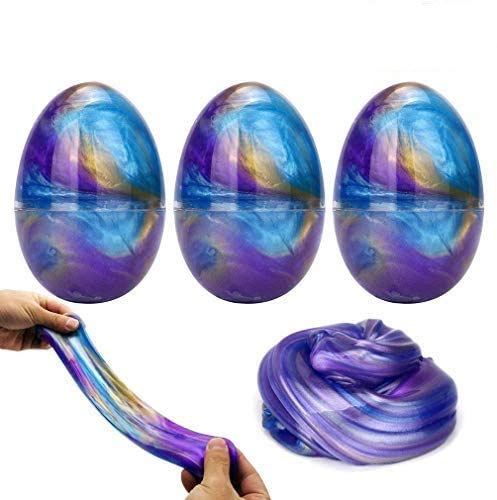 Luclay Galaxy Slime Slime con 3 Contenedores en Forma de Huevos y Remolino de Stress Relief DIY Juguetes para niños Adultos