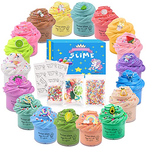 Luclay Slime Putty Slime, 18 Paquetes Kit de Limo de Mantequilla Suave Juguetes para aliviar el estrés para niños Adolescentes Adultos para aliviar el estrés, Ejercicios de Manos y Dedos