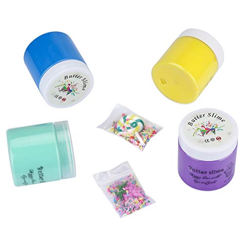 Luclay Slime Putty Slime, 4 Paquetes Kit de Limo de Mantequilla Suave Juguetes para aliviar el estrés para niños Adolescentes Adultos para aliviar el estrés, Ejercicios de Manos y Dedos