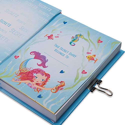 Lucy Locket – Diario Secreto Infantil de «Sirenas y Amigos» – Diario Secreto con candado, bolígrafo Multicolor y Pegatinas – Diarios para niños