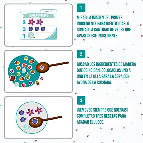 LUDILO Sopa de bellotas, Juegos Educativos Niños, motricidad Fina, Aprender a Contar, Juguetes niño 2 años, Habilidades motoras 80982