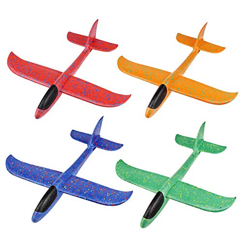 Lunriwis Aviones de Espuma, Planos de Espuma, 4 Pcs Aviones de Poliespan,36 cm,Avion Planeador,Aviones de Corcho,Avión Juguete para niños,Lanzamiento Manual, favores de la Fiesta