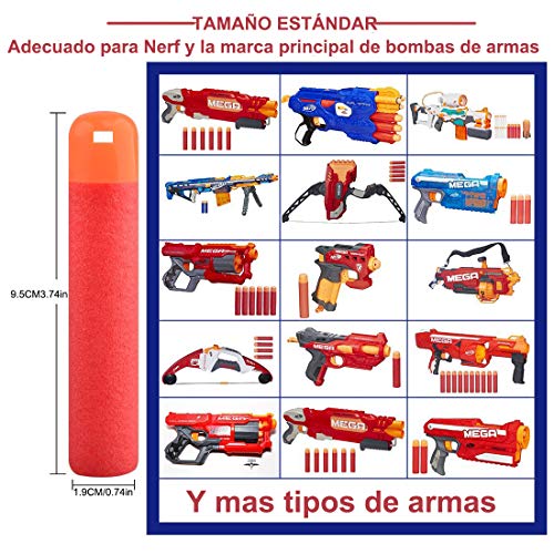 LVHERO 60 Balas Dardos Darts para Nerf N Strike Mega Armas de Juguete