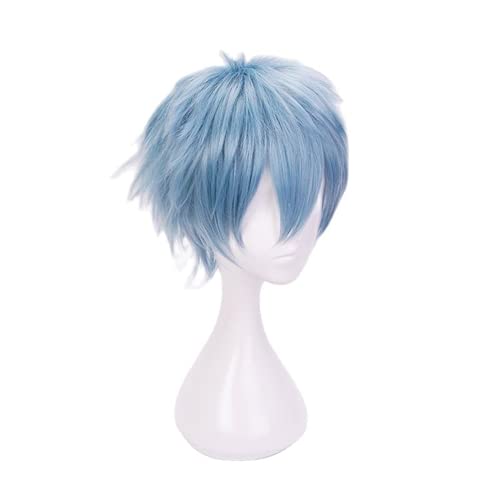 Lwiuentx My Hero Academia Cosplay Shigaraki Tomura Peluca corta azul+ gorro de peluca gratis