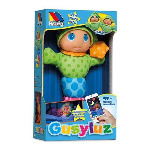 M MOLTO Gusyluz®. Peluche con luz para Dormir. Opción con vajilla incluida. (Gusyluz)