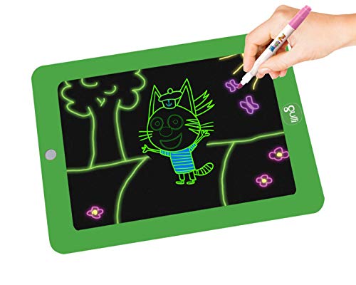 Magic Pad Gulli - Tablet mágica para dibujar en 42 plantillas, de los cuales 14 LA-Famille-Chat-Vu a la televisión, MPADG10