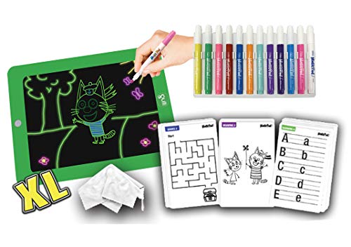 Magic Pad Gulli - Tablet mágica para dibujar en 42 plantillas, de los cuales 14 LA-Famille-Chat-Vu a la televisión, MPADG10