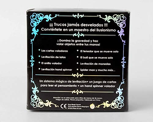 MAGIC SECRET - Caja de Magia para Niños (9+) y Adultos - Levitación - +20 Trucos de Magia Profesionales - 50 Videos Explicativos (App iOS & Android) + 4 Accesorios + Coaching por un Mago Profesional