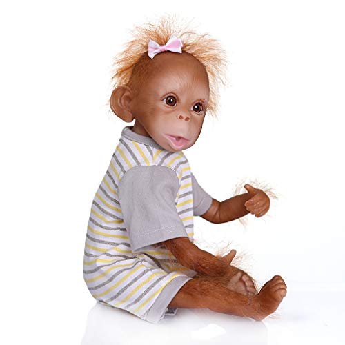 MagiDeal 16inch 40CM Reborn Baby Monkey, Pintura Detallada Hecha A Mano Muñeca Recién Nacida Coleccionable Juguete De Arte para Edades 3+ Niños Pequeños