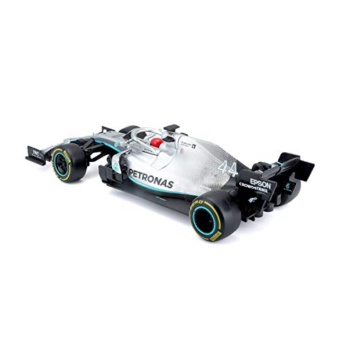 Maisto Tech R/C F1 Mercedes AMG Petronas W10 (2019): Coche teledirigido Lewis Hamilton a Escala 1:24, fidelidad 1, 2,4 GHz, Mando a Distancia, 22 cm, Color Plateado (582352)