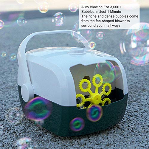 Máquina automática de burbujas, soplador de burbujas portátil Máquina para hacer burbujas Juguetes para niños para fiesta Boda Interior al aire libre Baño de juguete(Verde)